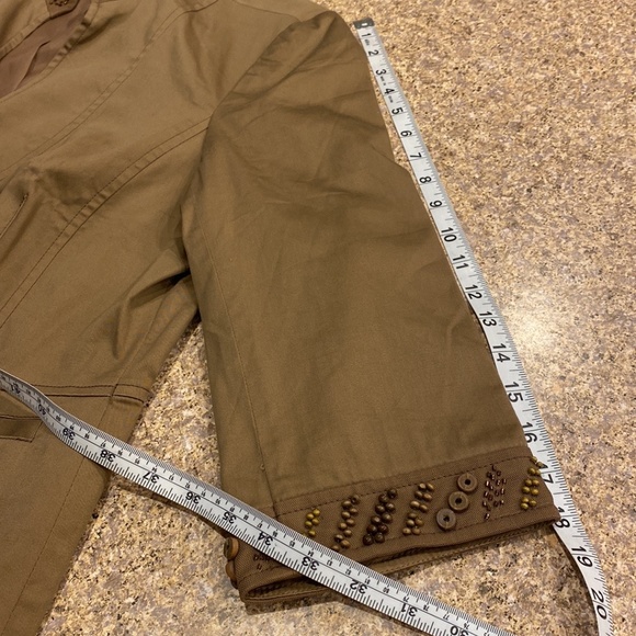 NWT Coldwater Creek Brown Shaped Bead Detailed Jacket Misses 16 - Picture 15 of 17